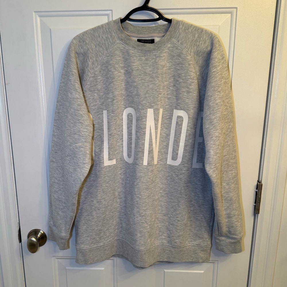 Brunette the Label | “Blonde” Grey Crew Neck Sweater | Size M/L - Picture 3 of 5